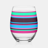 Gestreept glas – Magenta, Aqua en Blauw (Rechts)