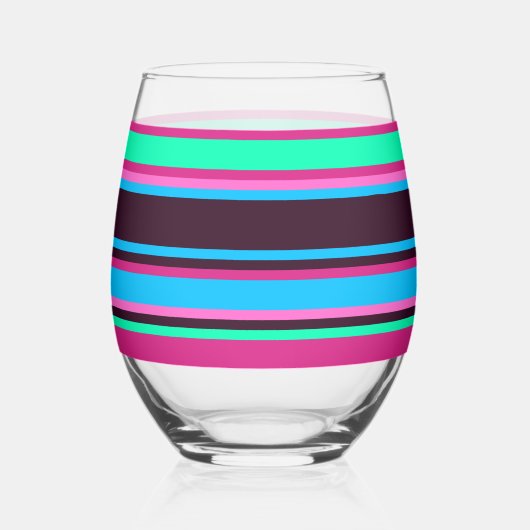 Gestreept glas – Magenta, Aqua en Blauw (Links)