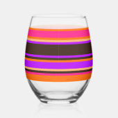Gestreept glas – Sinaasappel, magenta en Paarse (Rechts)