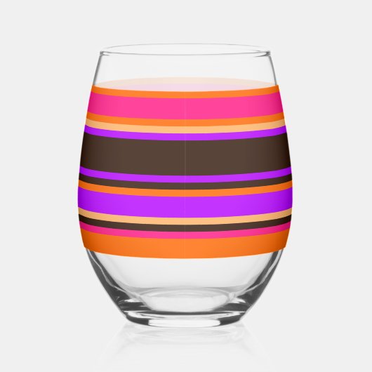 Gestreept glas – Sinaasappel, magenta en Paarse (Rechts)