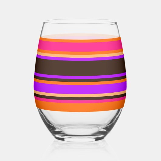 Gestreept glas – Sinaasappel, magenta en Paarse (Links)