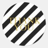 Gestreept goud dank u stickers (Voorkant)