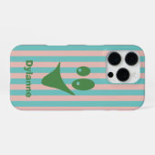 Gestreept Grappig Gezichtsuitdrukking iPhone Hoesje (Achterkant horizontaal)