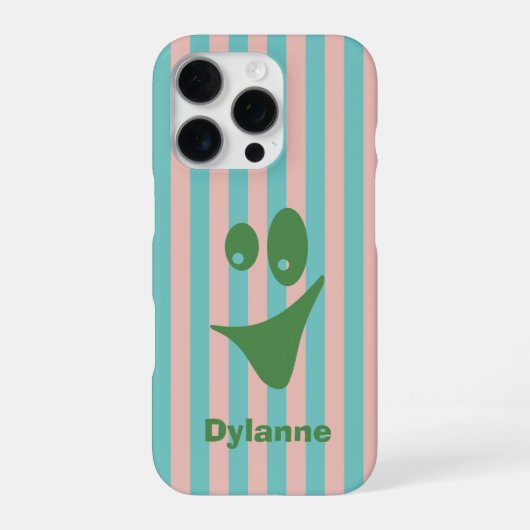 Gestreept Grappig Gezichtsuitdrukking iPhone Hoesje (Achterkant)