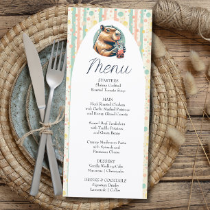 Gestreept Grappige Capybara Aangepaste Baby Shower Menu