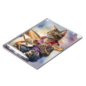Gestreept Grijs Tabby Cat Rock Star Gitaar spelen Notitieboek (Linkerzijde)