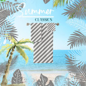 Gestreept Grijs Wit Bad Handdoek