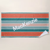 Gestreept groen en Sinaasappel Strandlaken (Voorkant)