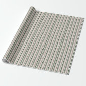 Gestreept groen perzik taupe bruin cadeaupapier (Uitgerold)