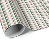 Gestreept groen perzik taupe bruin cadeaupapier (Rol Hoek)
