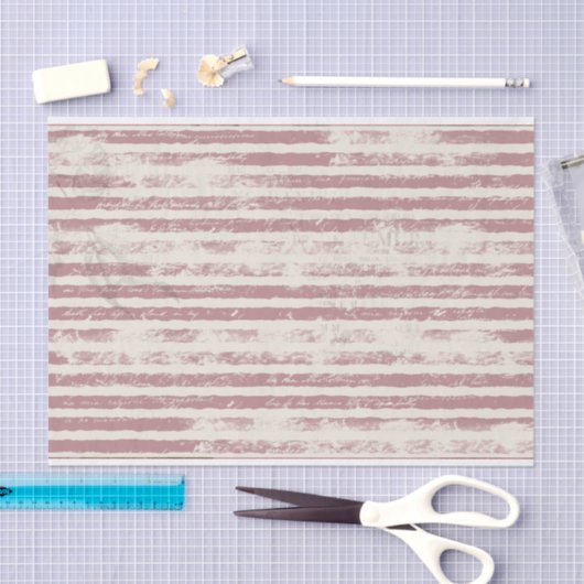 Gestreept Grunge Roze en Ivoorkleurig Tissuepapier (Craft)