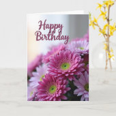 Gestreept Happy Bloem Kaart (Gele Bloem)