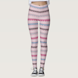Gestreept Hart en Cirkel Patroon Leggings