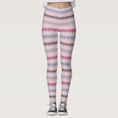 Gestreept hart en cirkelpatroon leggings (Voorkant)