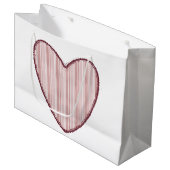 Gestreept Hart Groot Cadeauzakje (Voorkant Gekanteld)