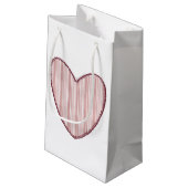 Gestreept Hart Klein Cadeauzakje (Achterkant Gekanteld)
