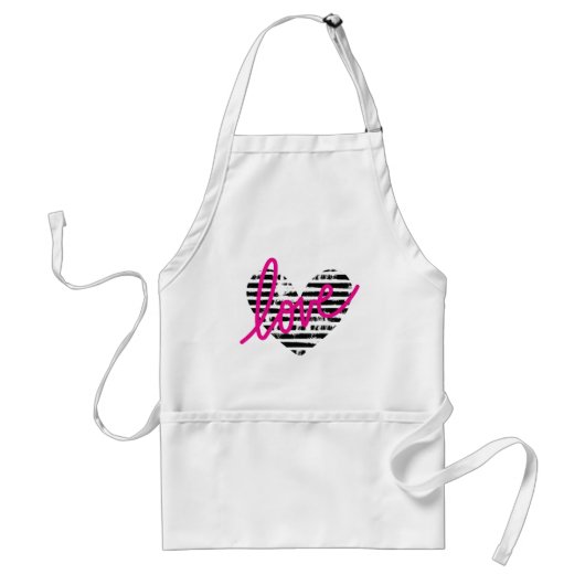 Gestreept Hart Liefde Design Standaard Schort (Voorkant)