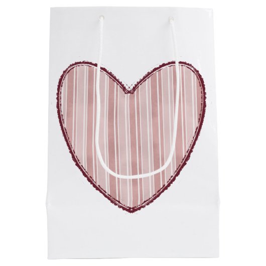Gestreept Hart Medium Cadeauzakje (Achterkant)