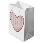 Gestreept Hart Medium Cadeauzakje (Achterkant Gekanteld)