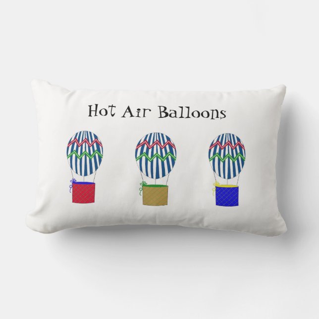 Gestreept hete luchtballonnen kussen (Voorkant)