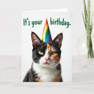Gestreept Hoed Kattenkaart Kaart