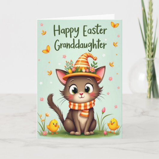 Gestreept Hoed Kattenvriendenkaart Kaart (Voorkant)