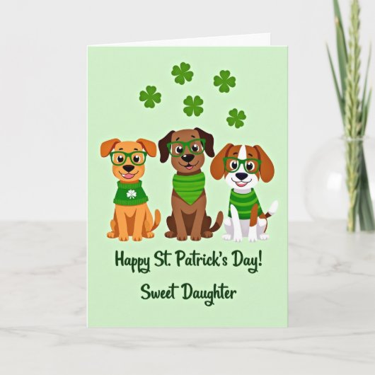 Gestreept Hond St. Patricks Kaart (Voorkant)