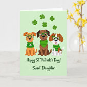 Gestreept Hond St. Patricks Kaart (Gele Bloem)