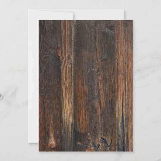 Gestreept Hout Handgeschreven Hun Trouw Hartjes Kaart (Achterkant)