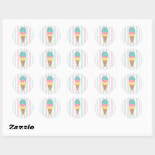 Gestreept Ijsje Ronde Sticker (2) (Vel)