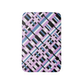 Gestreept in Slate Blue, Orchid, Black & White Badmat (Voorkant Verticaal)