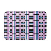 Gestreept in Slate Blue, Orchid, Black & White Badmat (Voorkant)