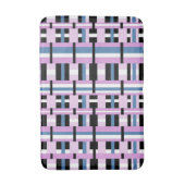 Gestreept in Slate Blue, Orchid, Black & White Badmat (Voorkant Verticaal)