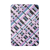 Gestreept in Slate Blue, Orchid, Black & White Badmat (Voorkant Verticaal)
