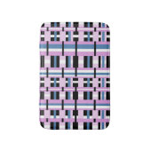 Gestreept in Slate Blue, Orchid, Black & White Badmat (Voorkant Verticaal)