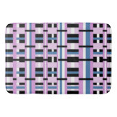Gestreept in Slate Blue, Orchid, Black & White Badmat (Voorkant)