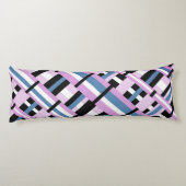 Gestreept in Slate Blue, Orchid, Black & White Lichaamskussen (Achterkant)
