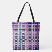 Gestreept in Slate Blue, Orchid, Black & White Tote Bag (Voorkant)