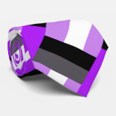 Gestreept in zwart, wit, grijs en Paars modern Stropdas (Opgerold)