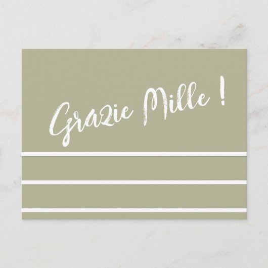 Gestreept Italiaanse Dankkaart Briefkaart (Voorkant)