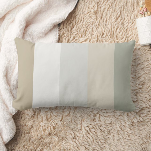 Gestreept Ivoor en Kaki Lumbaal Accent Sierkussen Kussen (Deken)