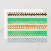 Gestreept Japans houtsnede textiel Briefkaart (Voorkant / Achterkant)