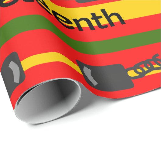 Gestreept Juneteenth Cadeaupapier (Rol Hoek)