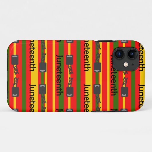 Gestreept Juneteenth Case-Mate iPhone Case (Achterkant (horizontaal))