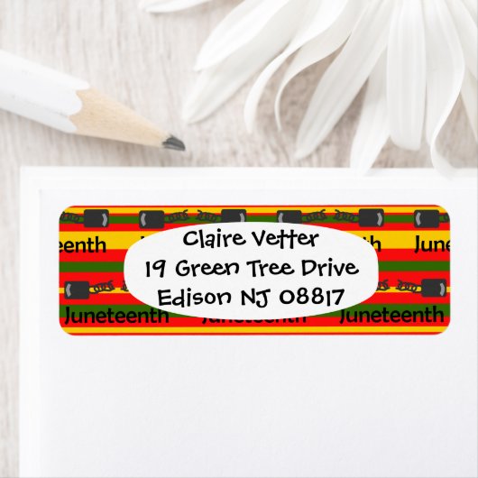 Gestreept Juneteenth Etiket (Insitu)