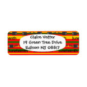 Gestreept Juneteenth Etiket (Voorkant)