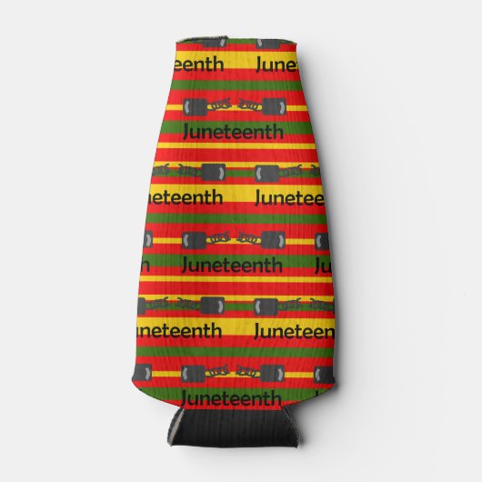 Gestreept Juneteenth Flesjeskoeler (Voorkant)