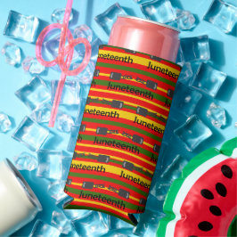 Gestreept Juneteenth Seltzer Blikjeskoeler