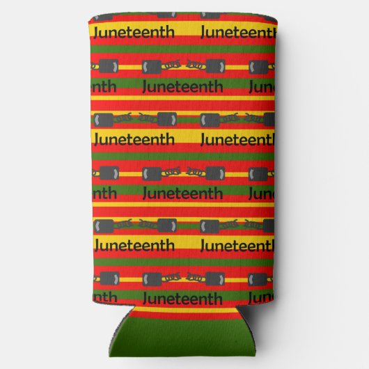 Gestreept Juneteenth Seltzer Blikjeskoeler (Achterkant)