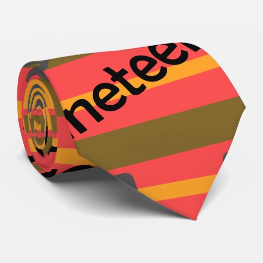 Gestreept Juneteenth Stropdas (Opgerold)